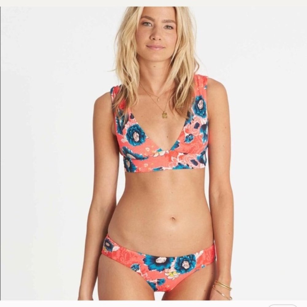 NWT Billabong Athena Bikini Plunge Top Cheeky Hawa